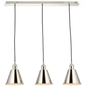 Merano Brescia Plate Pendant Ceiling Lamp, Bright Nickel Plate