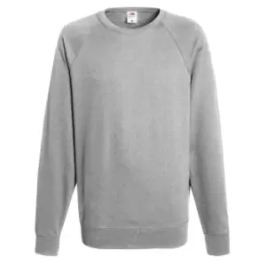 Fruit Of The Loom Mens Lightweight Raglan Sweatshirt (240 GSM) (L) (Heather Grey)