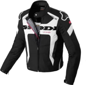 Spidi Warrior H2Out Motorcycle Textile Jacket, black-white, Size S, black-white, Size S