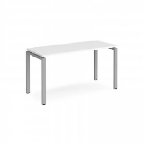 Adapt II Single Desk 1400mm x 600mm - Silver Frame White top