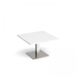 Brescia square coffee table with flat square brushed steel base 800mm