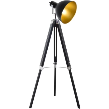 Stand Floor Lamp Tripod Light Livingroom Studio Dome Shade Retro Style - Homcom