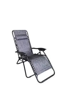 Luxury Zero Gravity Garden Relaxer Chair / Sun Lounger - Grey