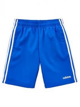 Adidas Childrens 3 Stripe Shorts - Blue