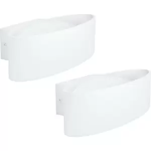 2 PACK Wall Light Colour White Shade Transparent Plastic Bulb LED 10W Included