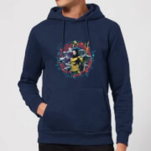 Aquaman Circular Portrait Hoodie - Navy - M