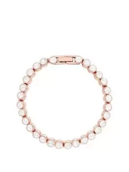 Jon Richard Rose Gold Plated And Crystal Stone Tennis Bracelet, Rose Gold, Women