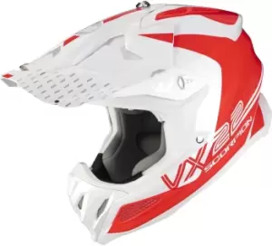 Scorpion VX-22 Air Ares Motocross Helmet, white-red, Size L, white-red, Size L