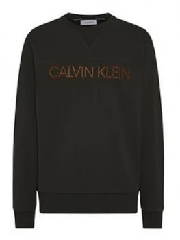 Calvin Klein Multi Embroidery Sweatshirt, Khaki, Size XL, Men