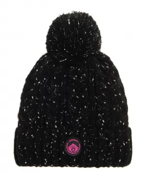 Superdry Womens Gracie Cable Beanie - Black Tweed