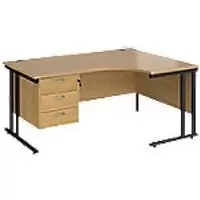 Dams International Right Hand Ergonomic Desk MC16ERP3KO 1,600 x 1,200 x 725 x 800 - 990 mm