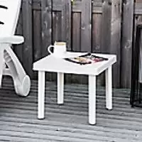 OutSunny Patio End Table White 465 x 405 mm