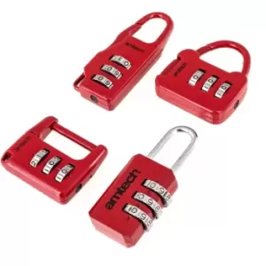 Amtech T1153 4 Piece combination padlock set