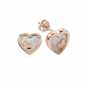 Radley Heart Pearl 18ct Rose Gold Earrings