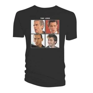 Doctor Who - Quartet Time Lords Womens Large T-Shirt - Black