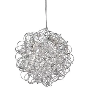 6 Light Ribbon Ceiling Pendant Chrome, G4 Bulb