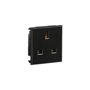 Knightsbridge - 13A 1G unswitched socket module 50 x 50mm - black