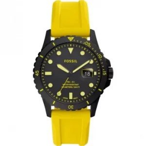 Fossil FB-01 Neon Yellow Silicone Watch