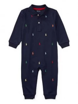 Ralph Lauren Baby Boys Pony Print All In One - Navy