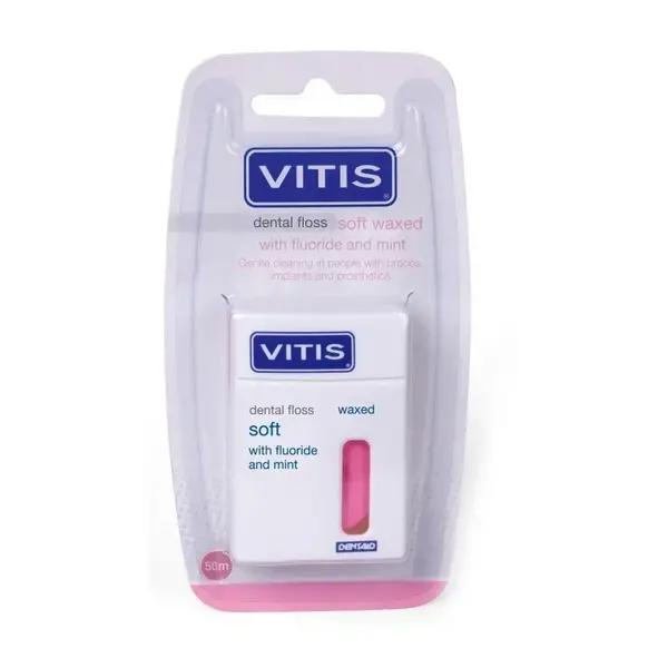 Vitis Waxed Fluoride & Mint Soft Dental Floss 50m