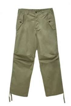 Mens French Connection Military Broken Twill Trousers Garrison Green