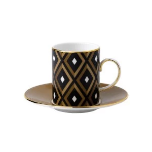 Wedgwood Arris Espresso Cup Saucer GeoHoney