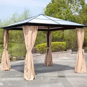 Katie Blake Aspen 3m x 3m Gazebo with Polycarbonate Roof - Taupe