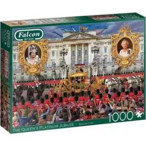 Jumbo Falcon de luxe The Queens Platinum Jubilee 1000 Piece Jigsaw Puzzle