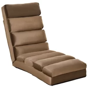 HOMCOM Folding Floor Sofa Bed Adjustable Lounger Sleeper Futon Mattress Chair W/Pillow-Brown