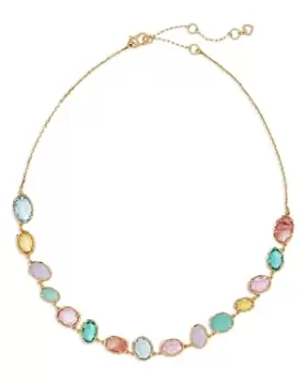 kate spade new york High Shine Multicolor Oval Cubic Zirconia Collar Necklace in Gold Tone, 16-19