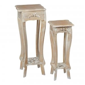 Provence White Set of 2 Plant Stands White