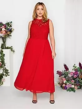 Yours Occasion Lace Maxi Dress, Red, Size 20, Women