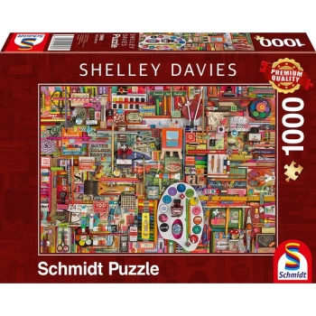 Schmidt Shelley Davies: Vintage Art Supplies Jigsaw Puzzle - 1000 Pieces