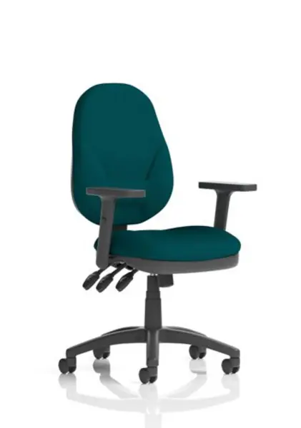 Eclipse XL III Eclipse XL Lever Task Operator Chair Bespoke With Height Adjustable Arms In Teal KCUP0894