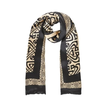 Biba BIBA Logo Silk Scarf - Black Gold Logo