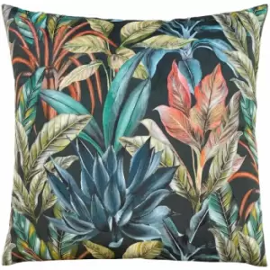 Wylder Tropics Mogori Vendure Print Velvet Cushion Cover, Dark, 43 x 43 Cm