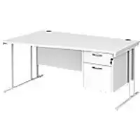 Dams International Wave Desk MC16WLP2WHWH 1,600 x 725 x 800 - 990 mm