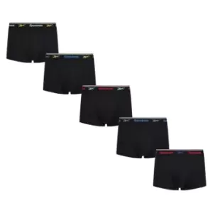 Reebok 5 Pack Logo Trunks Mens - Black