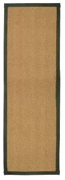 Herringbone Weave Brown, Green Rug 180Cmx60Cm