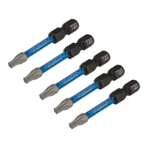 Draper Expert 05652 5pc TX-STAR Impact Screwdriver Bits, T20 x 50mm, 1/4" Hex