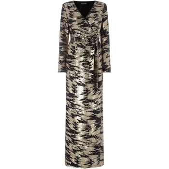 Biba Sequin wrap maxi dress - Gold