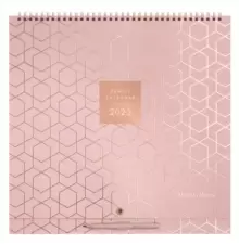 Matilda Myres Pink Square Wall Planner Calendar 2023