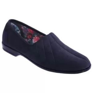 Sleepers Womens/Ladies Audrey III Roll Top Velour Slippers (7 UK) (Navy Blue)