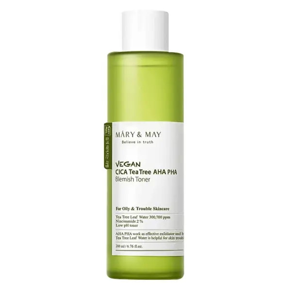 Mary & May Vegan Cica Tea Tree AHA PHA Toner 200ml