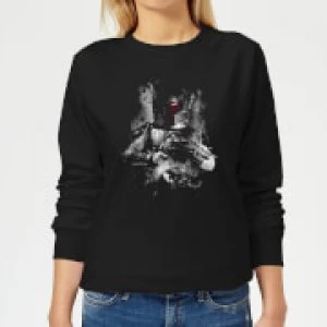 Star Wars Boba Fett Distressed Womens Sweatshirt - Black - XL