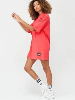 adidas Recycleco T-Shirt Dress - Pink Size M Women