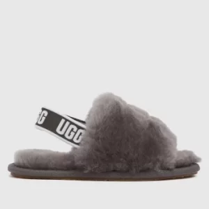 UGG Grey Fluff Yeah Slide Toddler Shoes