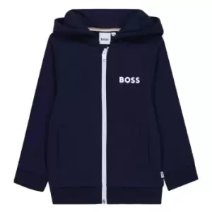 Boss Logo Zip Hoodie Junior - Blue