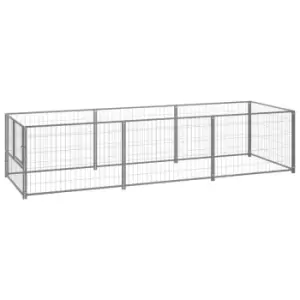 VidaXL Dog Kennel Silver 3m Steel