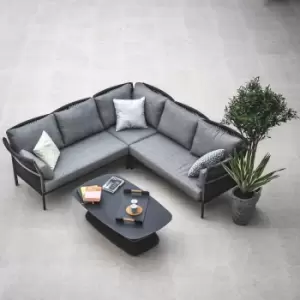 Harbour Lifestyle Salina Corner Group & Coffee Table - Charcoal